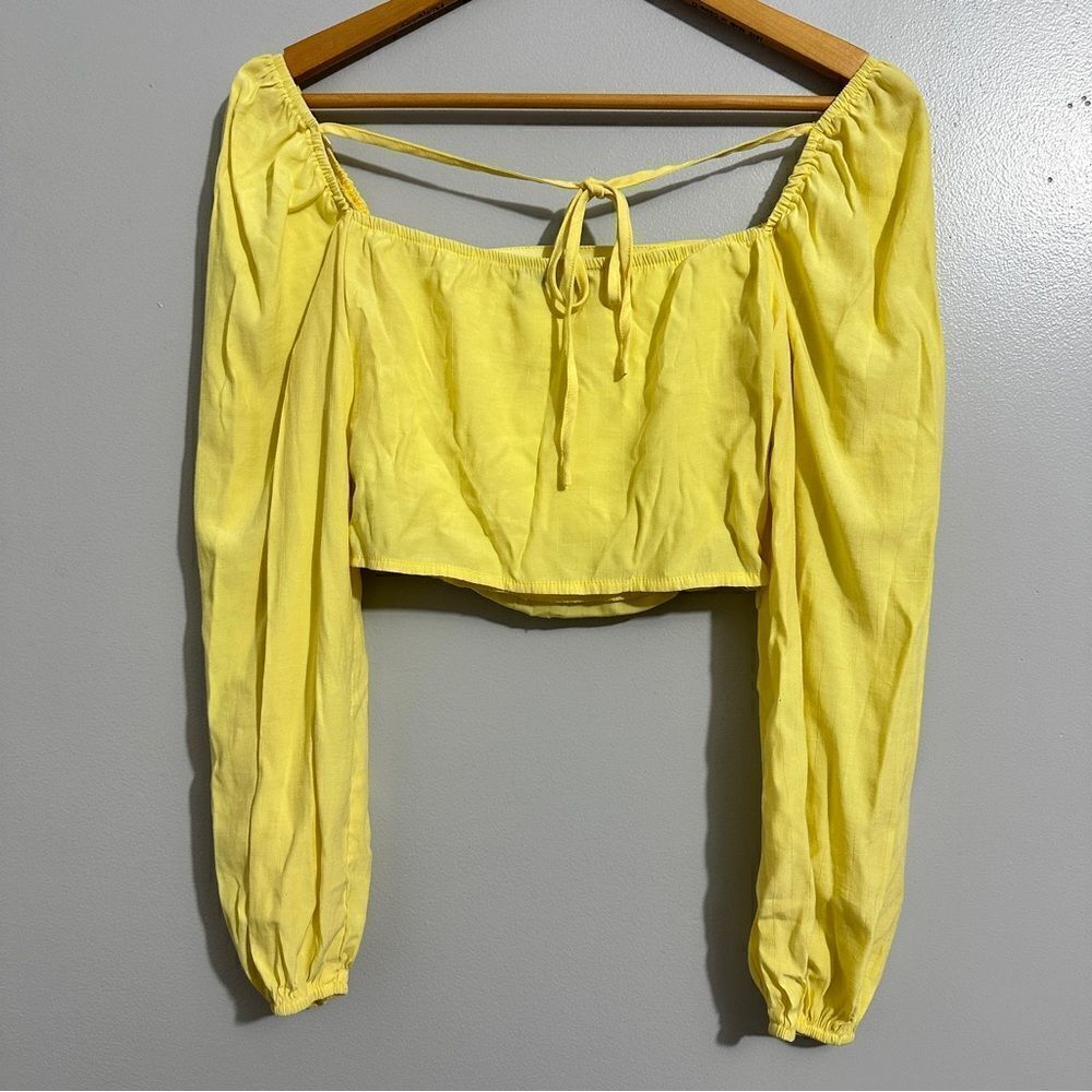 SHEIN long sleeve yellow crop top size S